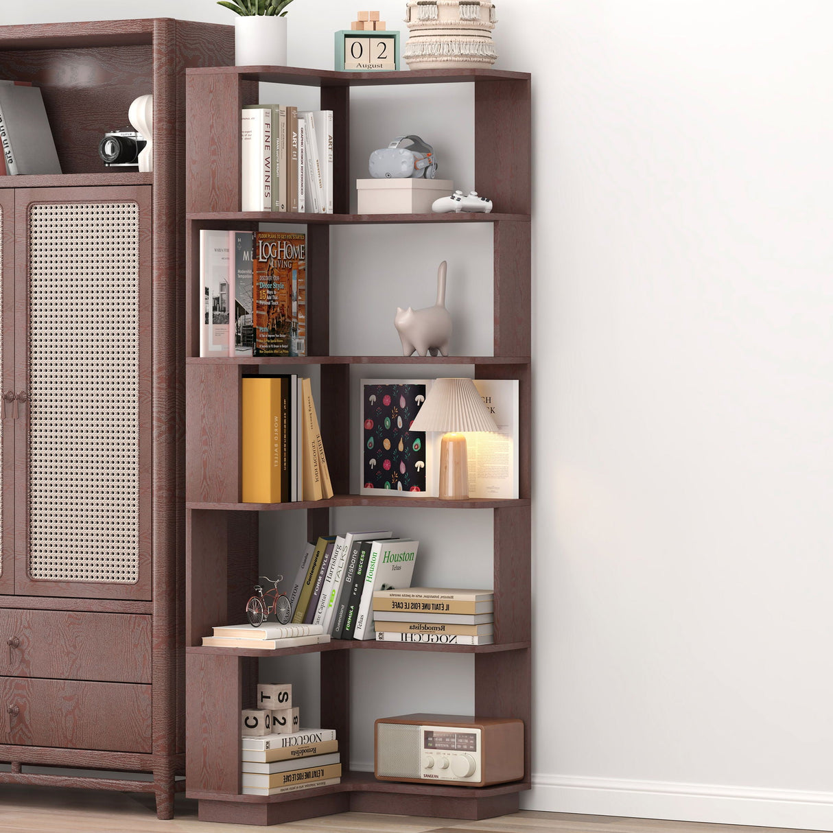 L-Shaped Corner Bookshelf