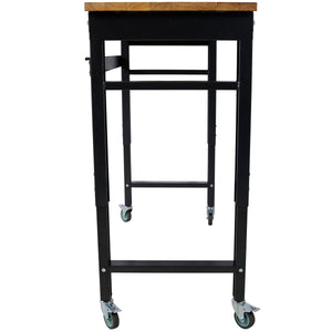 48" Wide Rolling Workbench - Adjustable Height for Workshop
