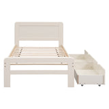 The Space-Saving Rubberwood Twin Bed With Integrated Storage