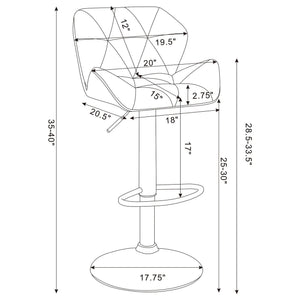 Adjustable Bar Stool With Height-Adjustable Base (Set of 2)