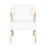 Modern Accent Chair With Polyester Upholstery And Minimalist Lounge Chair For Living Room, Bedroom, Or Office - White