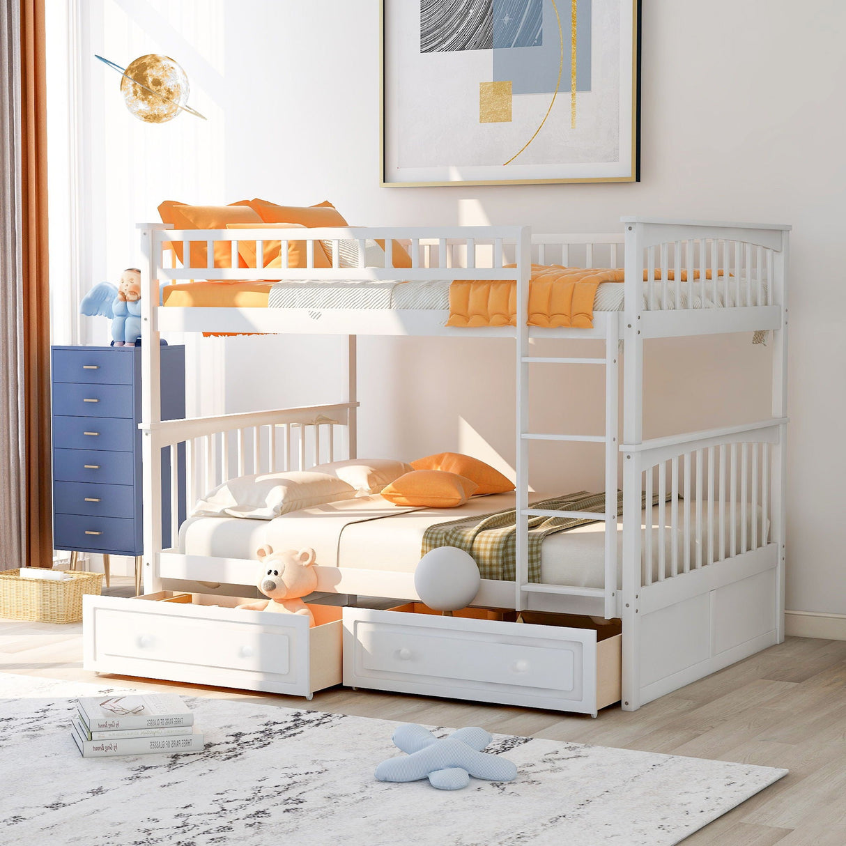 Bunk Bed With Drawers, Convertible Design