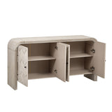 Handwoven Wood Slat Door Sideboard