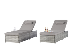 Outdoor Chaise Lounge Chair Set of 2 with Patio Pool Chairs Tanning Lounges