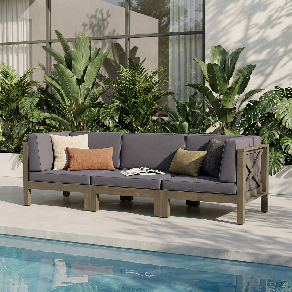 Brava X-Back 3 Seater Outdoor Sectional Sofa Set