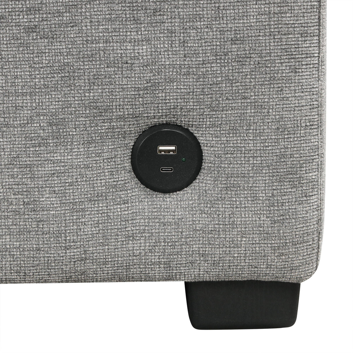 Sectional Sofa Convertible Pull-Out Bed With Storage Ottoman & USB Ports