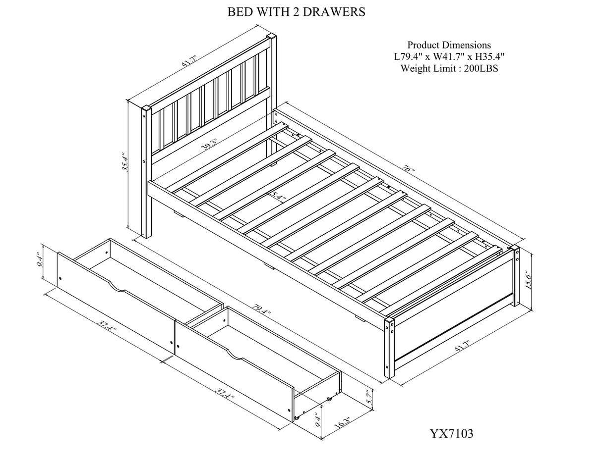The Modern Storage Twin Bed Frame – Streamlined Design Meets Practical Elegance