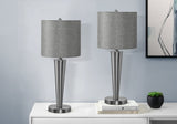 Contemporary Nickel USB Table Lamps – Set of 2