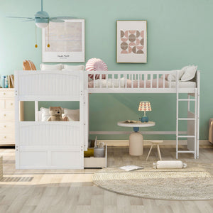 Bunk Bed With Loft And 2 Drawers