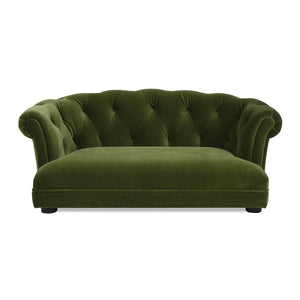 Kiki 36.5' Chesterfield Dog Sofa Bed, Medium, Olive Green Performance Velvet