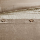 7 Piece Faux Suede Comforter Set Tan Cal King