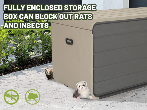 260 Gallon Plastic Deck Box - Large Patio Storage Box
