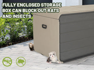 260 Gallon Plastic Deck Box - Large Patio Storage Box