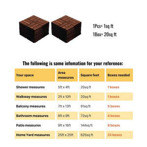 Acacia Wood Interlocking Deck Tiles Checker Pattern For Outdoor Flooring