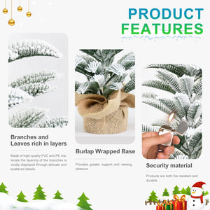 50CM Flocked Tabletop Christmas Tree with Realistic Flocked Branches - Green