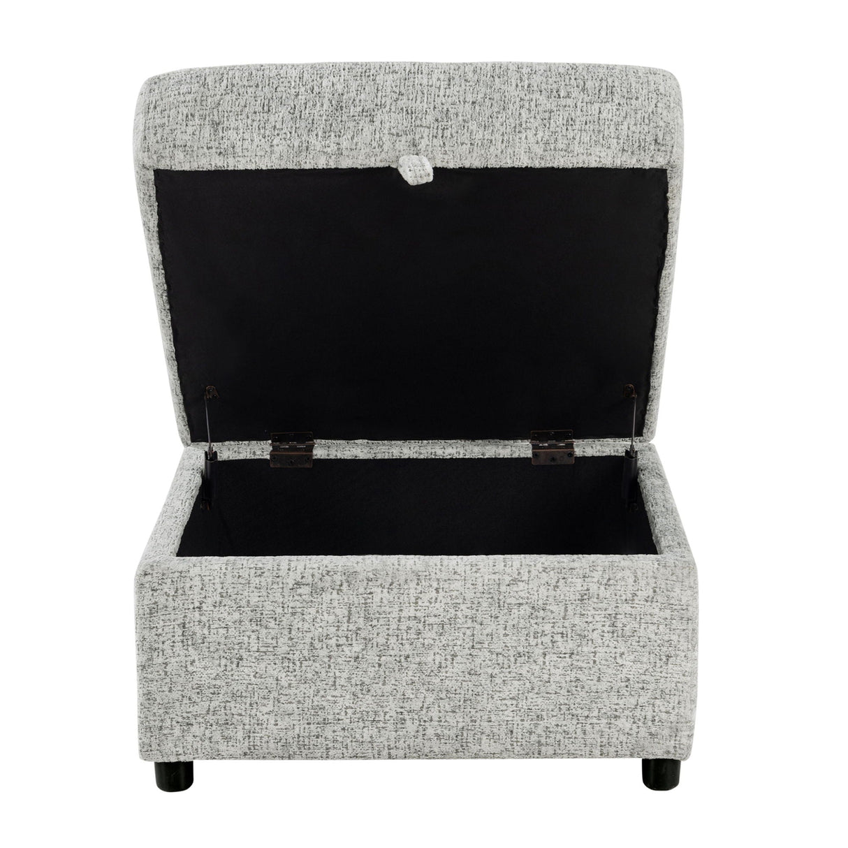 Emiliano - Sectional Sofa With 3 Pillows And Storage Ottoman - Nickel