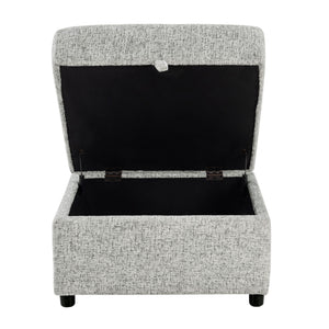 Emiliano - Sectional Sofa With 3 Pillows And Storage Ottoman - Nickel