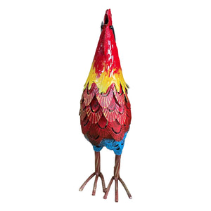Wrought-Iron Rooster Garden Statue