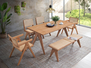 Valentina 6 Piece Patio Furniture Set - Rattan / Natural