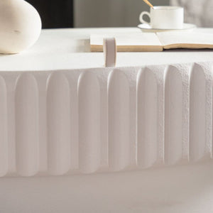 Fluted Storage Table with Lift-Off Lid