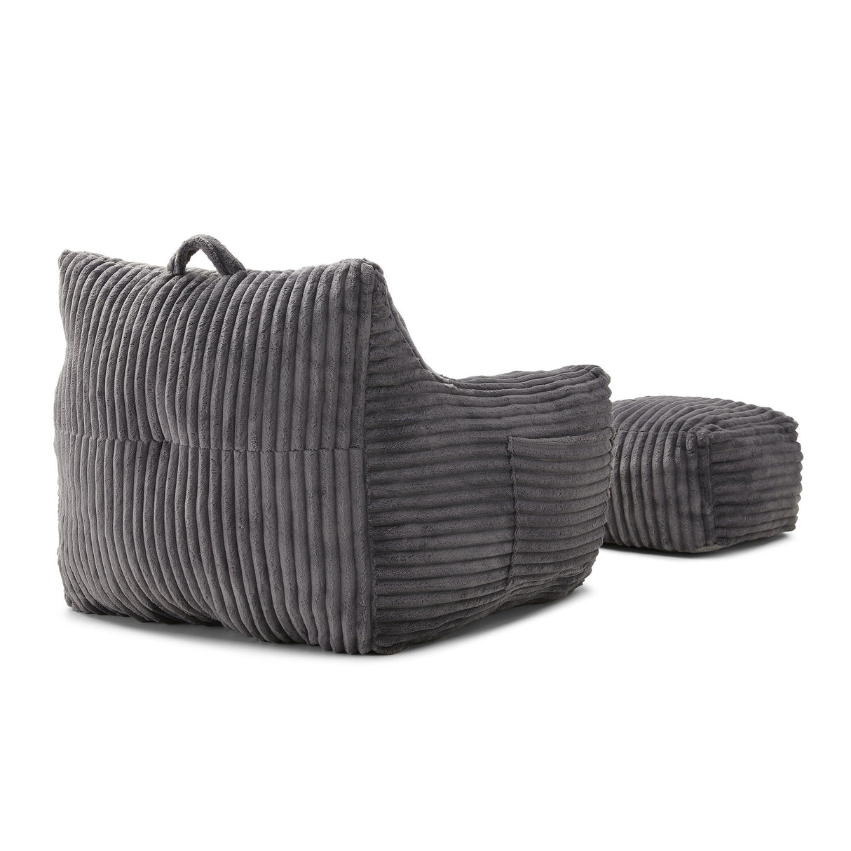Giant Bean Bag Chair With Armrests And Footstool