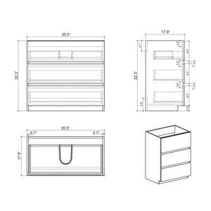 Alice - Bathroom Vanity With Large Storage Freestanding Bathroom Vanity, Sink For Modern Bathroom, One-Piece Sink Basin Without Drain And Faucet