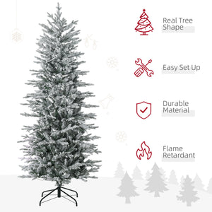 HOMCOM 6ft Tall Prelit Artificial Christmas Tree