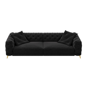 3 In 1 Convertible Sleeper, Deep Seat Pull Out Sofa Bed, Button Tufted