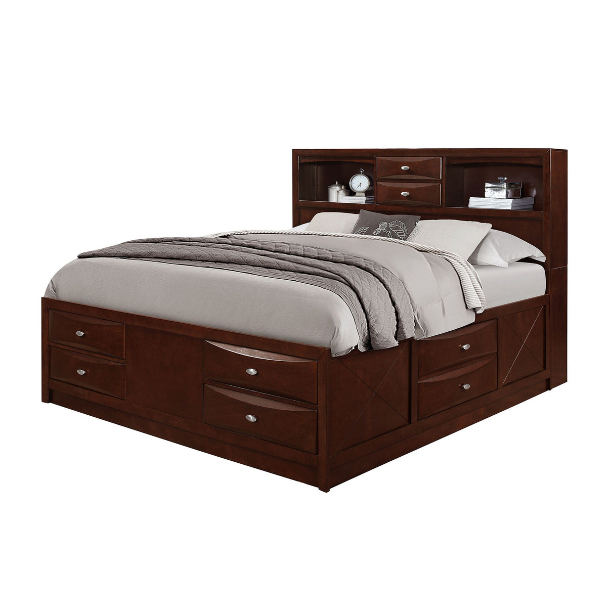 Lucille - Bed With Storage And Bookcase Headboard