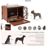33" Solid Wood Dog Crate Furniture Foldable Indoor Kennel
