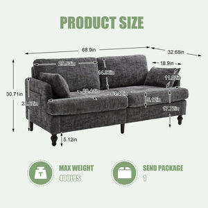 2 Seater Sofa With LED Light, USB Charging Port, And Storage Bag