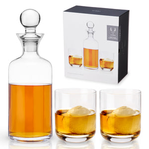 Raye-Modern-Crystal-Liquor-Decanter-and-Tumbler-Set-Viski®-Decanters