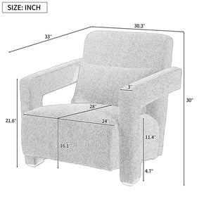 Sleek Right Angle Armrests Armchair with Ergonomic Lumbar Support