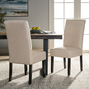 Pertica Dining Chair - Contemporary Design Wood Fabric Natural
