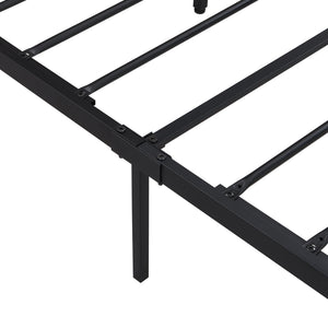 Platform Bed Frame With Wooden Headboard And Footboard, USB Liner