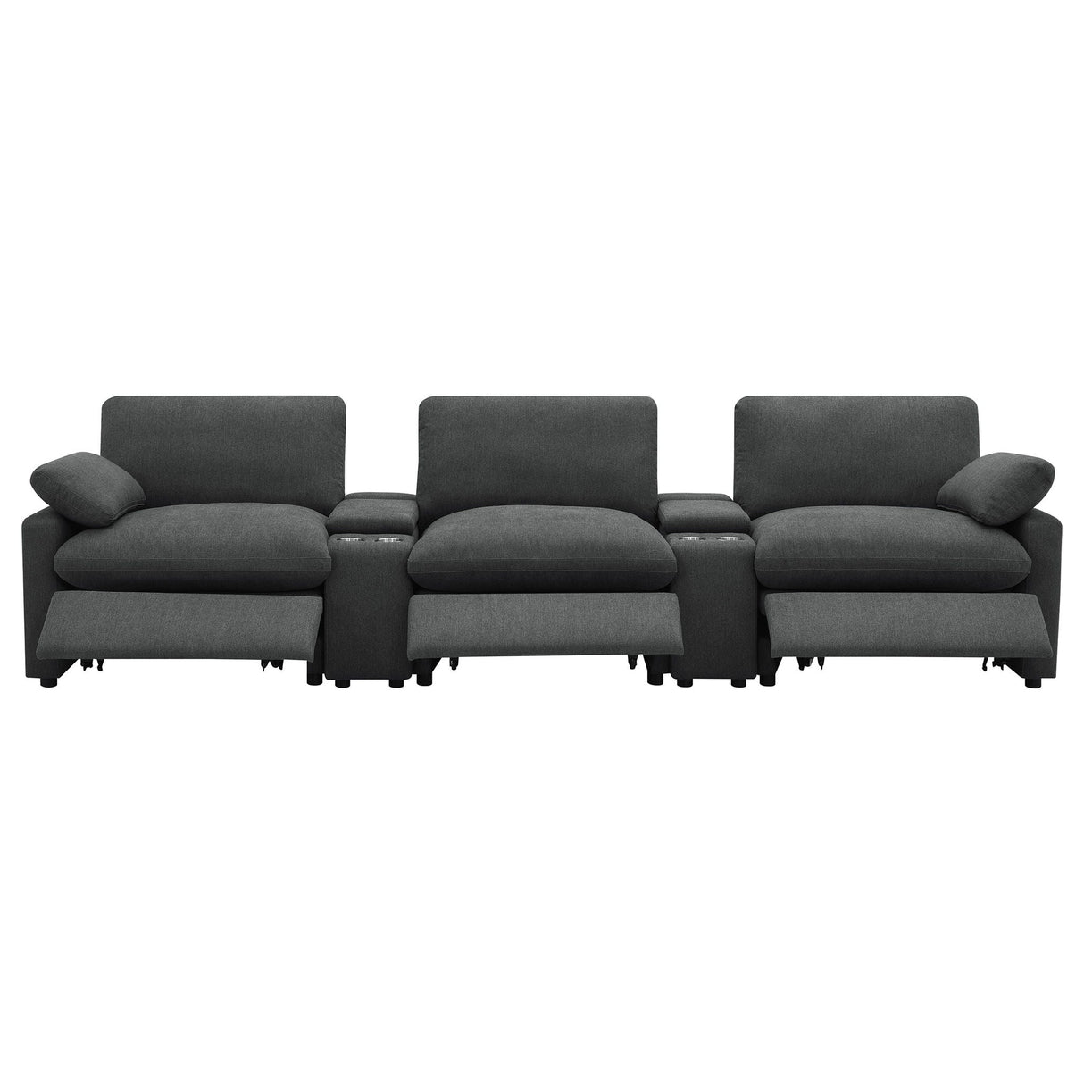 Collins 5-Piece Power Reclining Home Theater Seating Dark Grey