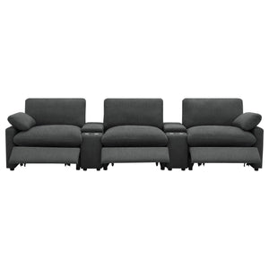 Collins 5-Piece Power Reclining Home Theater Seating Dark Grey