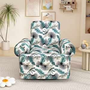 Manual Swivel Recliner Rocker Chair With Adjustable Backrest