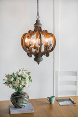 Farmhouse 6-Light Wood Chandelier Pendant Light Fixture