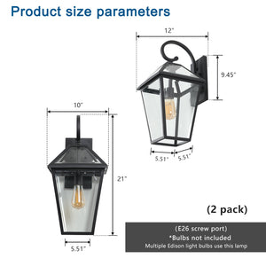 21" Outdoor Wall Lantern Light – Modern