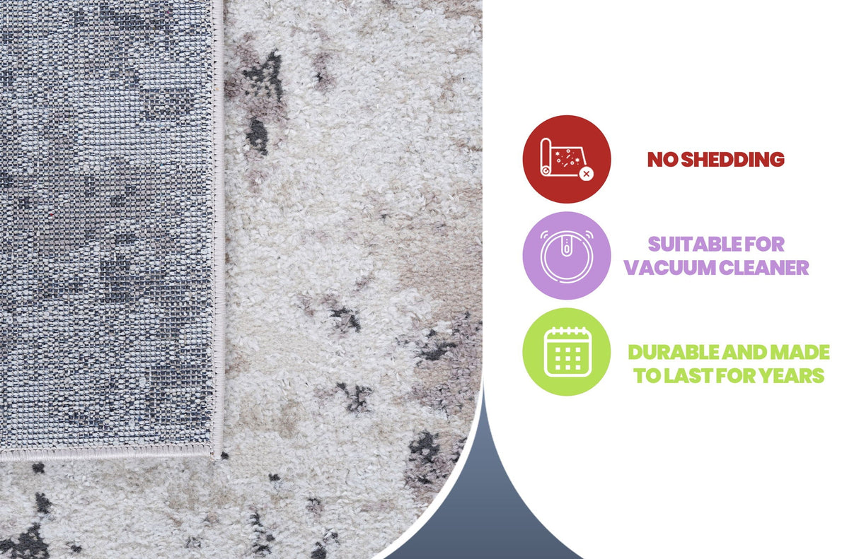 Payas - 8' X 10' Abstract Area Rug - Cream / Brown