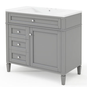 Bathroom Vanity With Top Sink, 2 Drawers and Tip Out Drawer