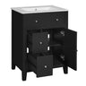 Bathroom Vanity With Basin, Rectangular Cabinet With 2 Drawers And Soft Closing Door