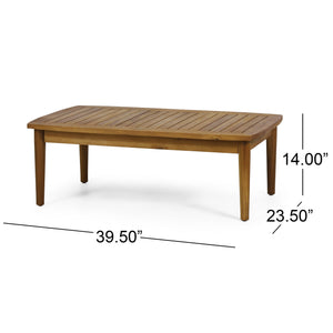 Willowbrook Teak Brown 4-Piece Wood Outdoor Patio Conversation Seating Set