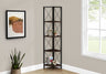 4-Tier Corner Bookshelf with Marble Look and Metal Frame