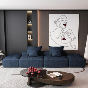 Modern Oversized Modular Sectional Sofa with Pillows - Multiple Colors