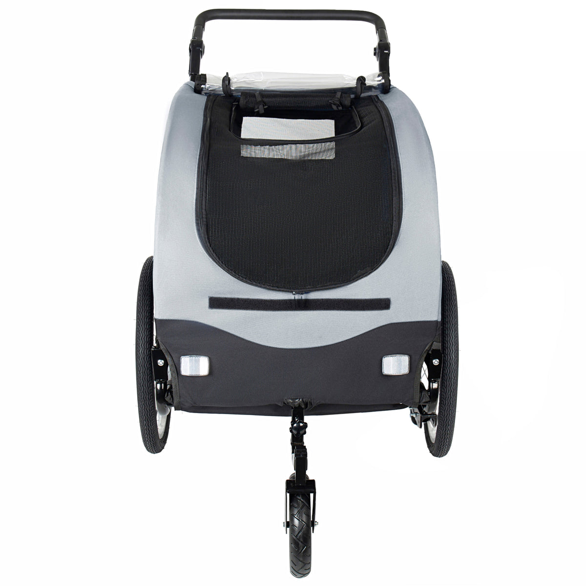 2-in-1 Bike Trailer & Pet Stroller for Dogs up to 110lbs with Weather Cover - Black, Red, or Blue