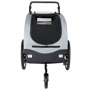 2-in-1 Bike Trailer & Pet Stroller for Dogs up to 110lbs with Weather Cover - Black, Red, or Blue