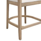 Modern Rubberwood Counter Stool Set of 2 with Upholstered Seats