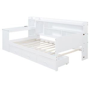 Daybed With 3 Drawers USB Ports And Desk